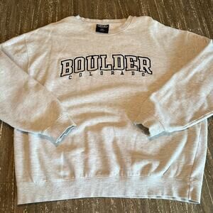Vintage Boulder Colorado Crewneck Sweatshirt Grey, 2XL
